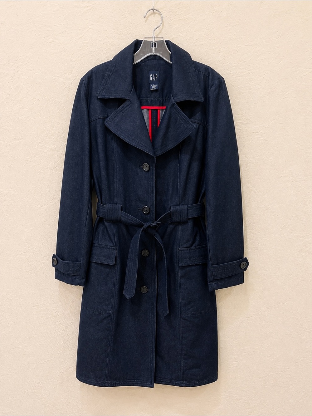 GAP Dark Indigo Belted Trench Coat — Size L